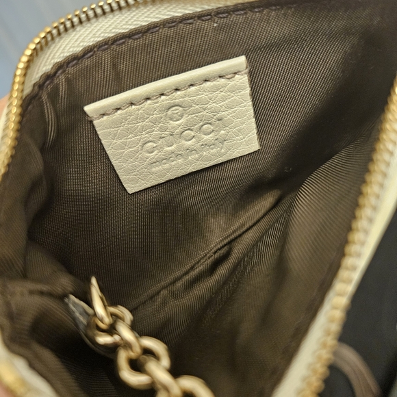 Gucci Soho Leather Tassel Key Pouch Cream GG Logo Authentic - Picture 6 of 11
